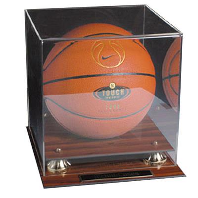 Mahogany Finish Basketball Display Case