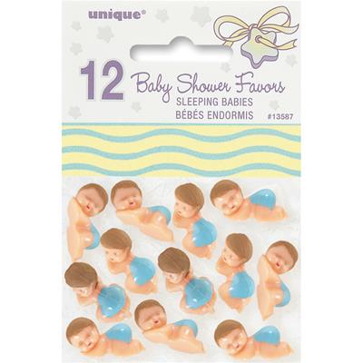 Party Favor Babies 12/Pkg-Blue Diaper