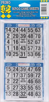 Bingo Game Sheets 125/Pkg-