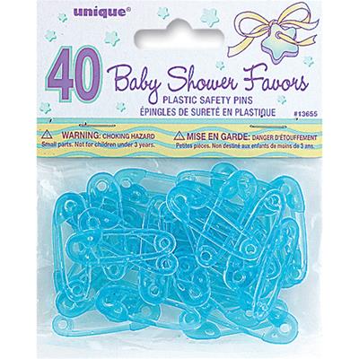 Party Favor Diaper Pins 40/Pkg-Blue