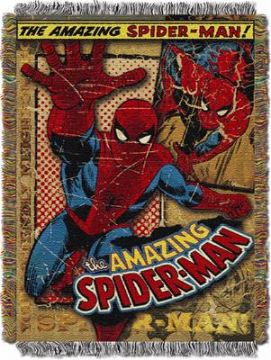 Spiderman - Vintage Spiderman MTL Entertainment 48x60 Metallic Tapestry Throw