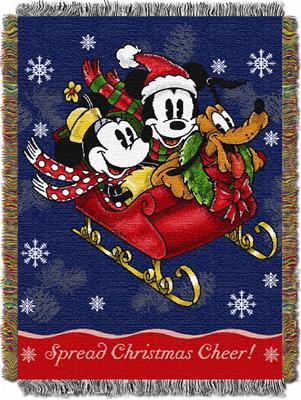 Mickey Muse - Sleigh Ride Entertainment Holiday 48x60 Tapestry Throw