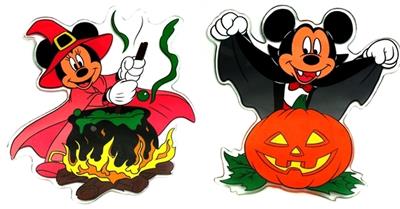 Disney Mickey and Minnie Halloween Window Jelz Set of 2