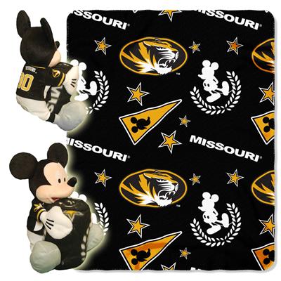 Missouri College-Disney 40x50 Fleece Throw w/ 14" Plush Mickey Hugger