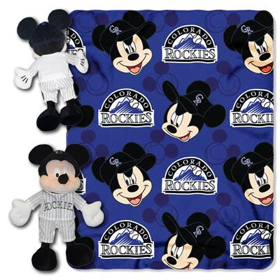 Rockies   -Disney 40x50 Fleece Throw w/ 14" Plush Mickey Hugger