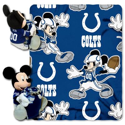 Colts -Disney 40x50 Fleece Throw w/ 14" Plush Mickey Hugger