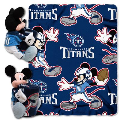 Titans -Disney 40x50 Fleece Throw w/ 14" Plush Mickey Hugger