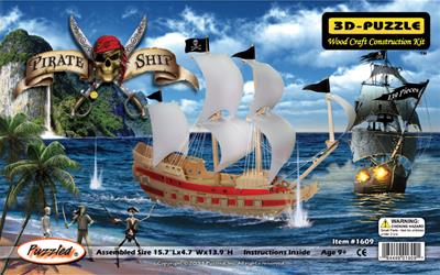 3D Jigsaw Puzzle 139 Pieces-Pirate Ship