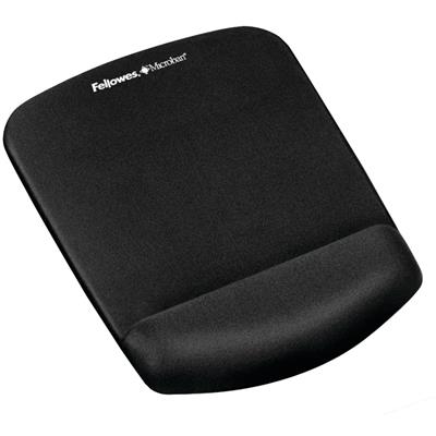 FELLOWES 9252001 Plush Touch Mouse Pad with Wristrest (Black)