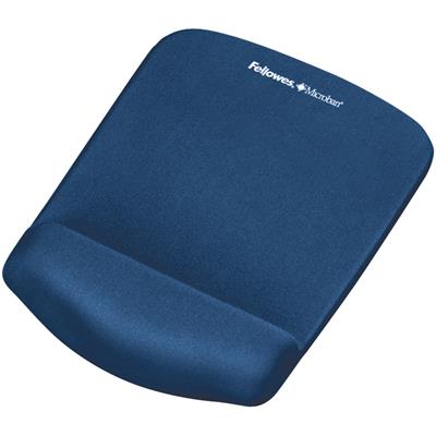 FELLOWES 9287301 Plush Touch Mouse Pad with Wristrest (Blue)