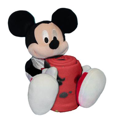 Bulls -Disney 40x50 Fleece Throw w/ 14" Plush Mickey Hugger