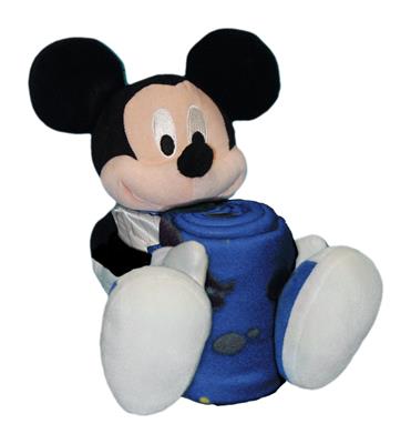 Magic -Disney 40x50 Fleece Throw w/ 14" Plush Mickey Hugger