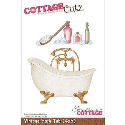 CottageCutz Die W/Foam  -Vintage Bath Tub