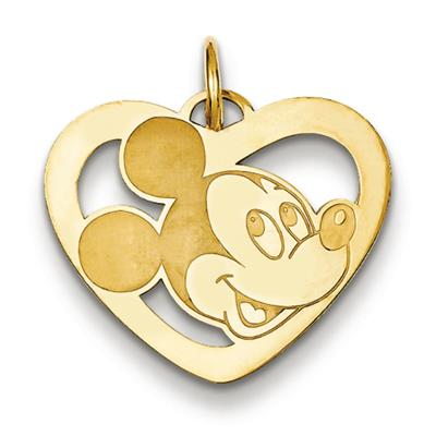 Disney Mickey Heart Pendant in Sterling Silver - Mirror Polish - Pleasing