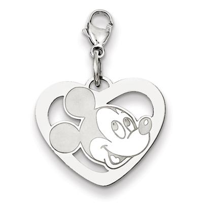 Disney Mickey Heart Pendant in White Gold - 14kt - Stunning - Unisex Adult