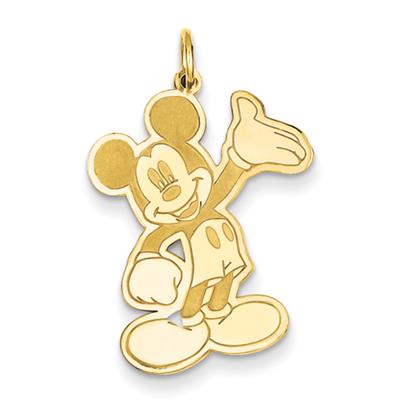 Disney Waving Mickey Pendant in Sterling Silver - Glossy Polish - Excellent