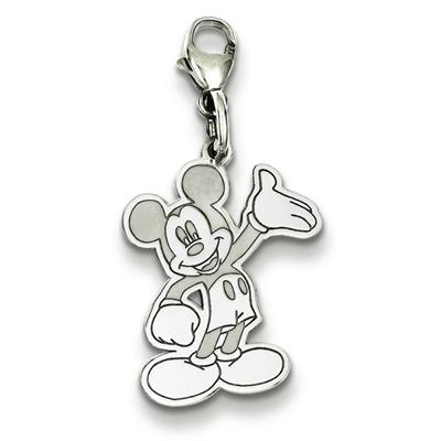 Disney Waving Mickey Pendant in Sterling Silver - Lovely - Mirror Finish