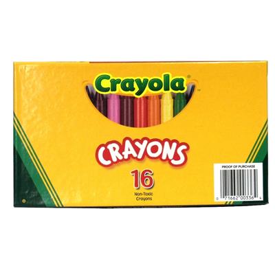 Crayola Large Crayons, 16 Colors/Box (52-0336)