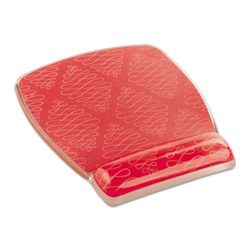 Fun Design Clear Gel Mouse Pad Wrist Rest, 6 4/5 x 8 3/5 x 3/4, Coral Pink