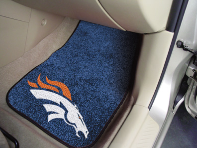 National Football League Denver Broncos 2-piece Carpeted Car Mats 18""x27""