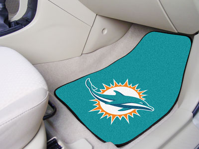 National Football League Miami Dolphins 2-piece Carpeted Car Mats 18""x27""