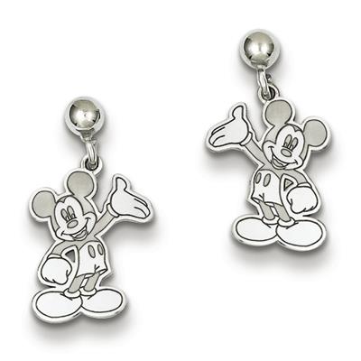Disney Mickey Earrings in Sterling Silver - Post W/ Back - Exquisite