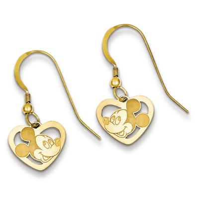 Disney Mickey Heart Earrings in Sterling Silver - Shepherds Hook - Grand