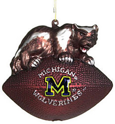 Michigan Wolverines Mascot Football Ornament