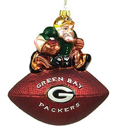 Green Bay Packers Mascot Football Ornament