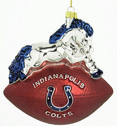 Indianapolis Colts Mascot Football Ornament