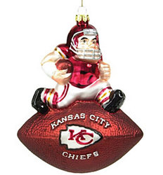 Kansas City Chiefs Mascot Football Ornament