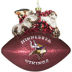 Minnesota Vikings 5 1/2" Peggy Abrams Glass Football Ornament