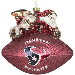 Houston Texans 5 1/2" Peggy Abrams Glass Football Ornament