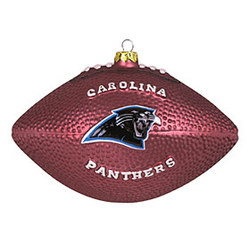 Carolina Panthers 5" Glass Team Football Ornament