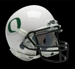 Oregon Ducks Schutt Mini Helmet -  White w/DG Decal Alternate Helmet