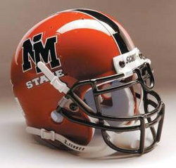 New Mexico State Aggies 1995-2004 Throwback Schutt Mini Helmet - Tapered Stripe