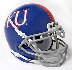 Kansas Jayhawks Schutt Mini Helmet - 2007-09 Throwback