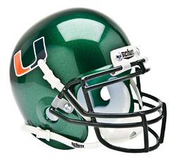 Miami Hurricanes Schutt Mini Helmet - Alternate Helmet #1