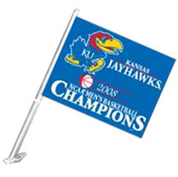 Kansas Jayhawks Car Flag - 2008 Men's Basketball National Champions