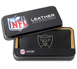 Oakland Raiders Embroidered Leather Checkbook Cover