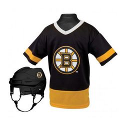 Boston Bruins Hockey Helmet and Jersey Top Set