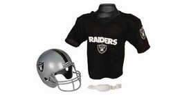 Oakland Raiders Football Helmet & Jersey Top Set