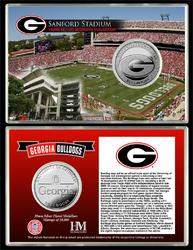Georgia Bulldogs Silver Coin Card - Stadium