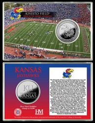 Kansas Jayhawks Silver Coin Card - Stadium