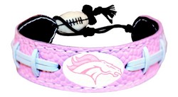 Denver Broncos Pink Football Bracelet