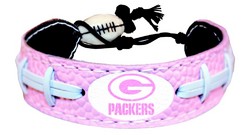 Green Bay Packers Pink Football Bracelet