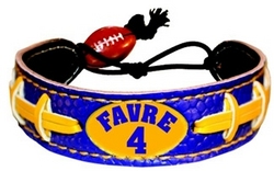Minnesota Vikings Brett Favre Team Color Football Bracelet