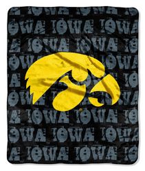 Iowa Hawkeyes 46" x 60" Micro Raschel Throw Blanket - Grunge Style