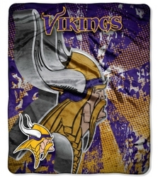 Minnesota Vikings 46" x 60" Micro Raschel Throw Blanket - Grunge Design