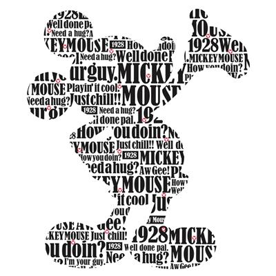 Disney Mickey Mouse Typographic Wall Accent Decal